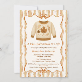 Cozy Fall Baby Shower | Neutral Cream & orange Inbjudningar