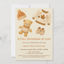 Cozy Fall Baby Shower | Neutral Cream & orange Inbjudningar