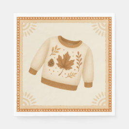 Cozy Fall Baby Shower | Neutral Cream & orange Pappersservett