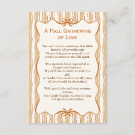 Cozy Fall Baby Shower | Neutral Cream & orange Tilläggskort