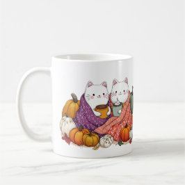 Cozy Fall Cats Mug with Pumpkins Kaffemugg