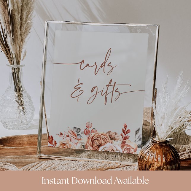 Cozy Fall Floral Baby Shower Cards & Gifts Sign Poster (Skapare uppladdad)