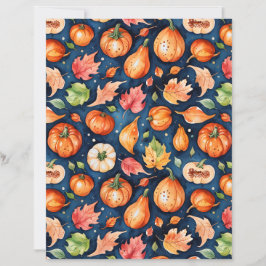 Cozy Fall Harvest Gourd & Pumpkin Pattern Paper