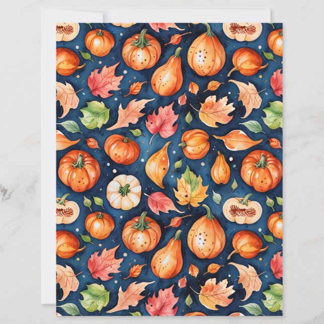 Cozy Fall Harvest Gourd & Pumpkin Pattern Paper (Framsida)