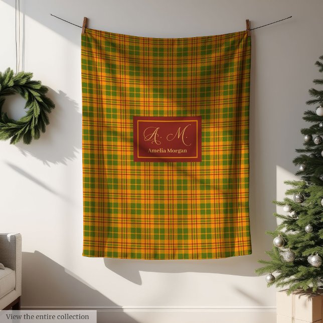Cozy Fall Plaid Blanket Personalized Farmhouse Fleecefilt (Cozy Fall Plaid Blanket Personalized Farmhouse)