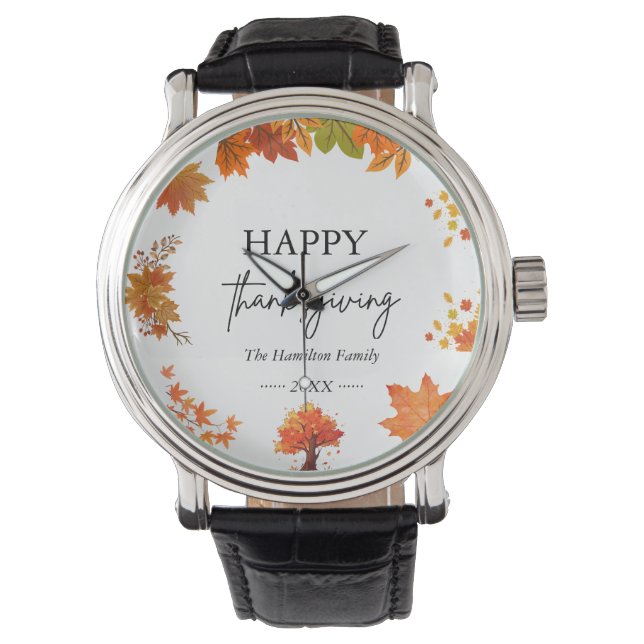 Cozy Fall Thanksgiving Dinner Party Armbandsur (Framsida)