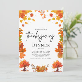 Cozy Fall Thanksgiving Dinner Party Inbjudningar