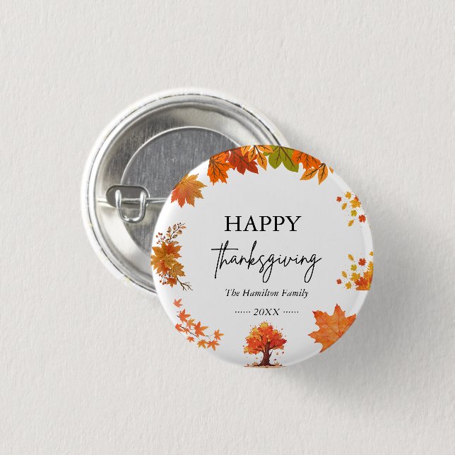 Cozy Fall Thanksgiving Dinner Party Knapp (Framsida & baksida)