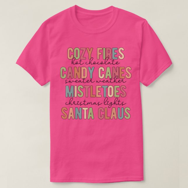 Cozy Fires Hot Chocolate Candy Canes Sweater Weath T Shirt (Design framsida)