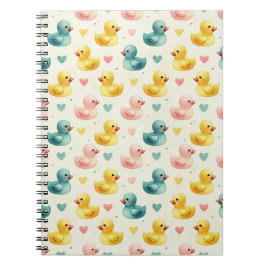 Cozy Fleece Pastel Watercolor Duck Pattern Noteboo Anteckningsbok