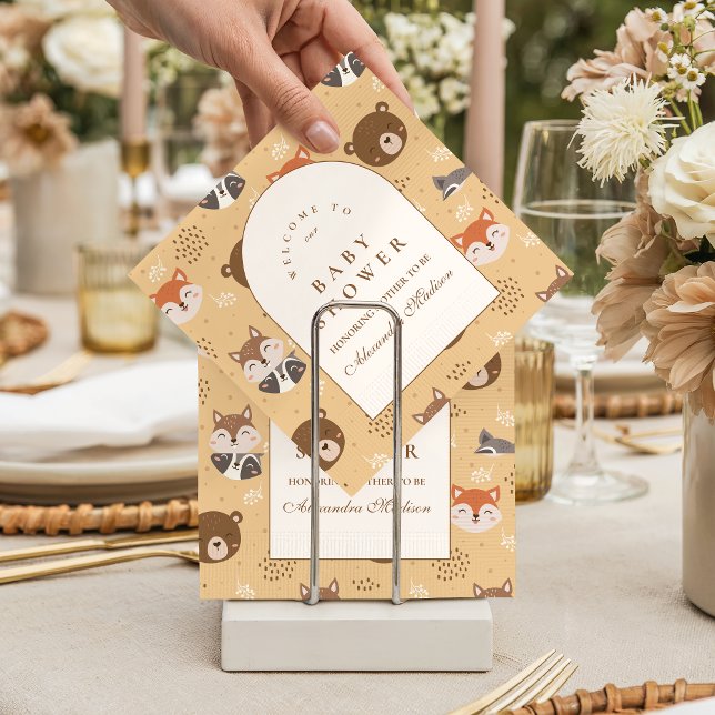 Cozy Forest Animals Baby Shower Pappersservett (Skapare uppladdad)