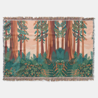 Cozy Forest Blanket – Redwood Teal Copper Design Filt