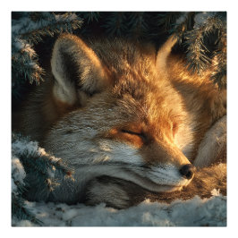 Cozy Fox in Snow Fototryck