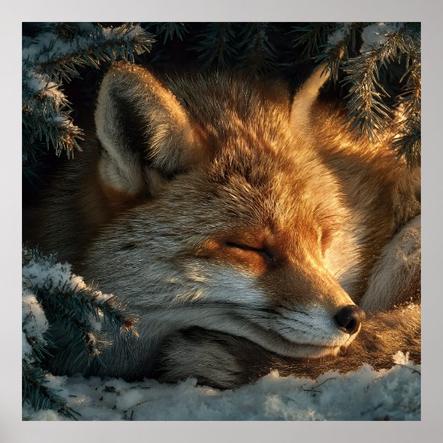 Cozy Fox in Snow Poster (Framsidan)
