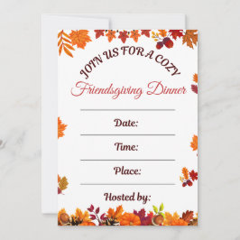 Cozy Friendsgiving Dinner Art Inbjudningar