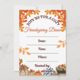 Cozy Friendsgiving Dinner Art Inbjudningar