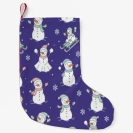 Cozy Frosted Snowman Winter Liten Julstrumpa