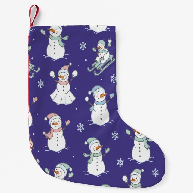 Cozy Frosted Snowman Winter Liten Julstrumpa (Framsidan)