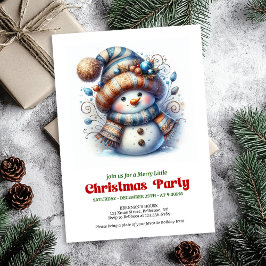 Cozy funny snowman holiday invite festive digital inbjudningar