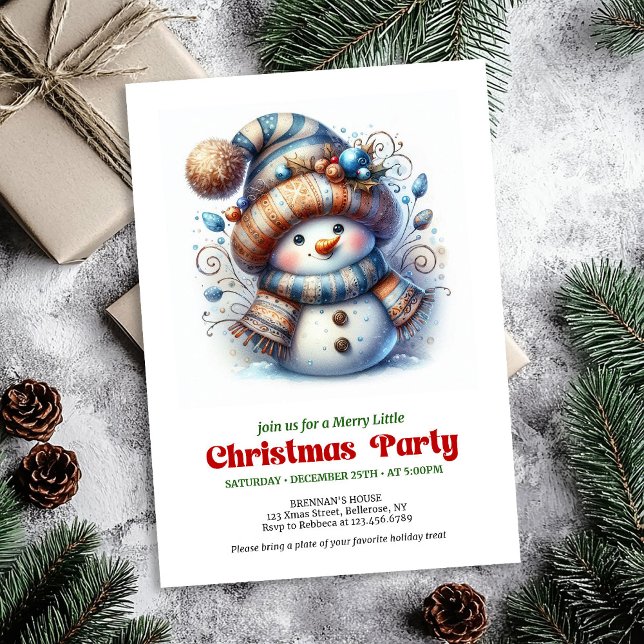 Cozy funny snowman holiday invite festive digital inbjudningar (Cozy funny snowman holiday invite festive digital

)