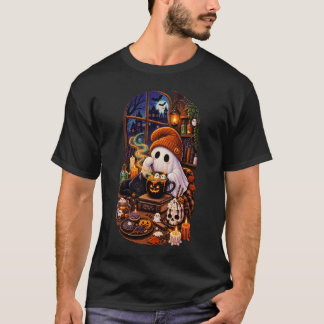 Cozy Ghost Halloween Treats T Shirt