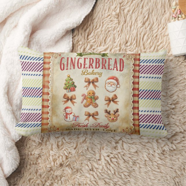 Cozy gingerbread illustrations Cute scottish  Lumbarkudde (Filt)