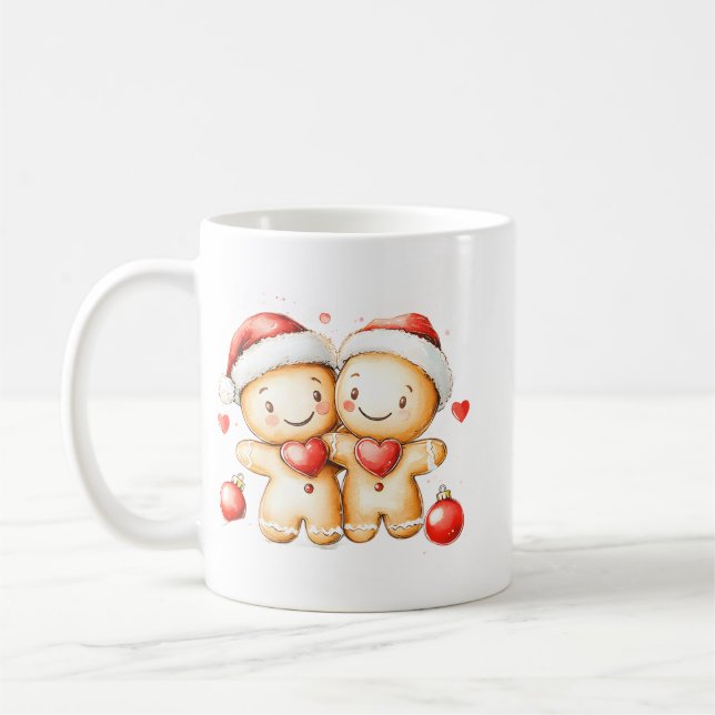 Cozy Gingerbread Man Hug | Festive Holiday Mug Kaffemugg (Vänster)