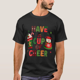 Cozy Gingerbread Man & Snowman Cup Holiday Cheer M T Shirt