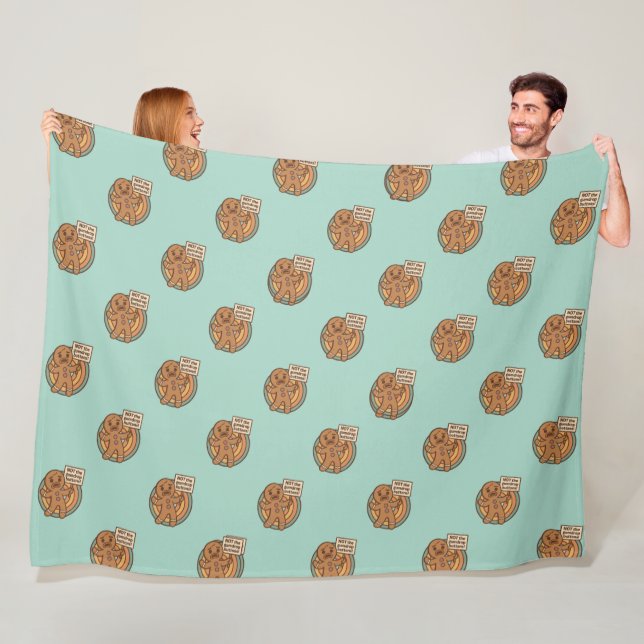Cozy Gingy Gingerbread Christmas Fleece Blanket (På plats)