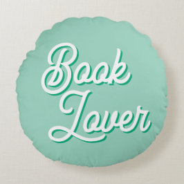 Cozy Green Book Lover Round Throw Pillow Rund Kudde