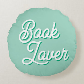 Cozy Green Book Lover Round Throw Pillow Rund Kudde