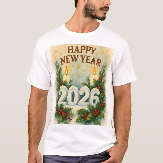 cozy happy new year 2026 family tshirt t shirt (Framsida)