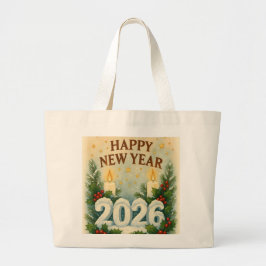 cozy happy new year 2026 tote bag jumbo tygkasse