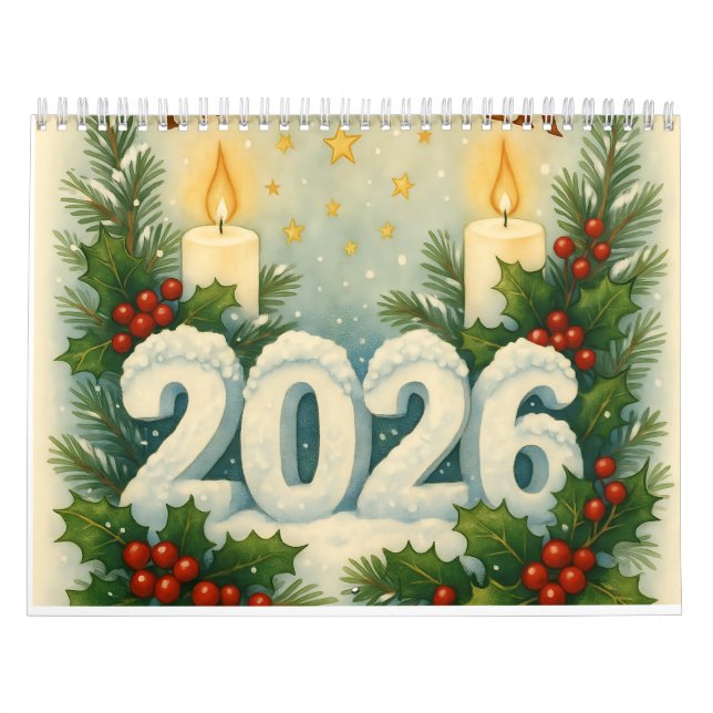 cozy happy new year 2026 wall calendar kalender (Omslag)