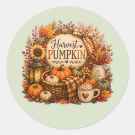 Cozy Harvest Pumpkin / Cosecha Acogedora Runt Klistermärke