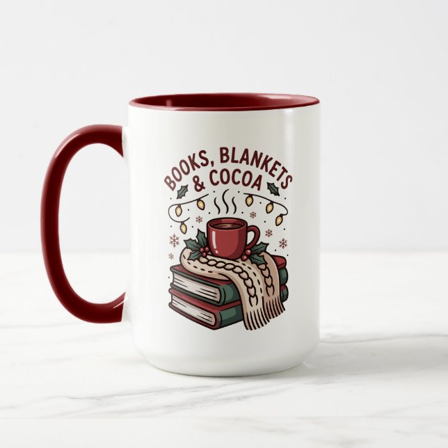 Cozy Holiday Cocoa & Book Mugg (Vänster)