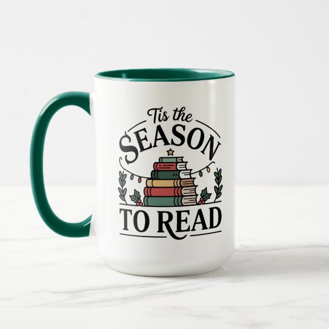 Cozy Holiday Reading Stack Mugg (Vänster)