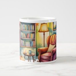 Cozy Home Reading Bouteilles — Framed Wall Jumbo Mugg