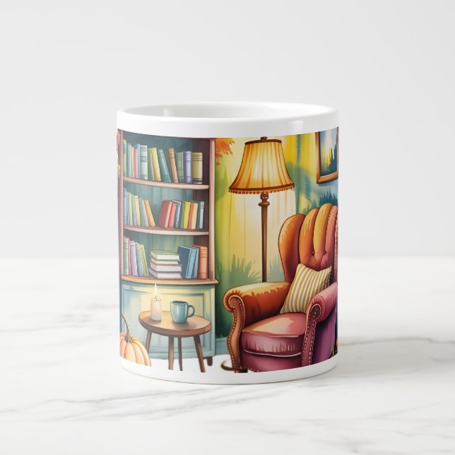Cozy Home Reading Bouteilles — Framed Wall  Jumbo Mugg (Framsidan)