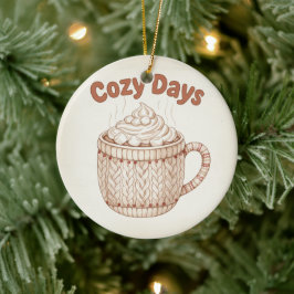Cozy Hot Cocoa Warm Marshmallow Mug Holiday Julgransprydnad Keramik