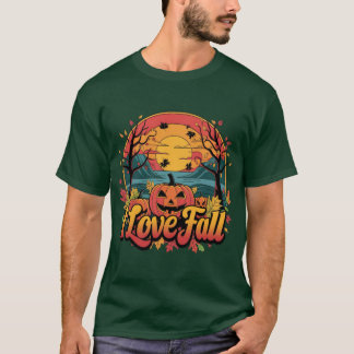 Cozy I Love Fall design with carved pumpkin and su T Shirt