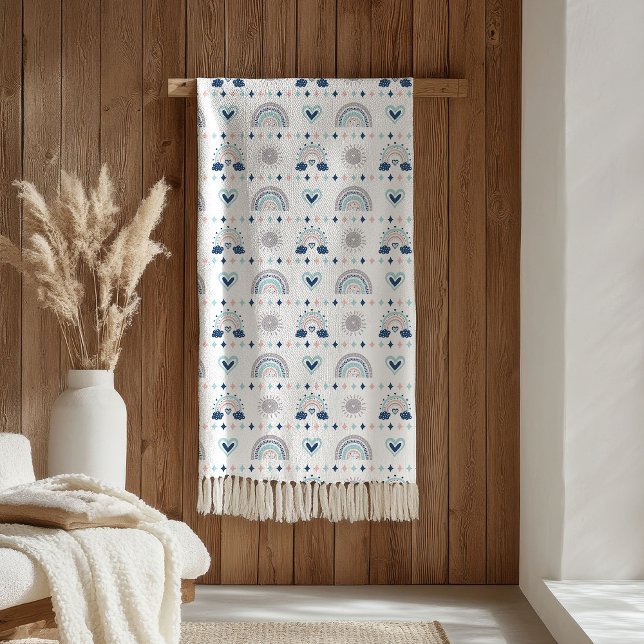 Cozy Kids Blanket Pastel Pink and Navy Vibes Fleecefilt (Cozy Kids Blanket Pastel Pink and Navy Vibes)