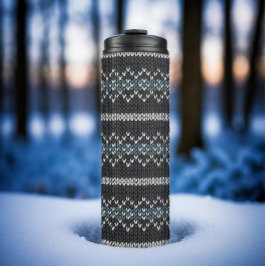 Cozy Knitted Pattern Black and Gray