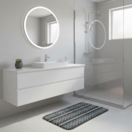 Cozy Knitted Pattern Black and Gray  Badrumsmatta