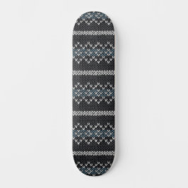 Cozy Knitted Pattern Black and Gray Skateboard