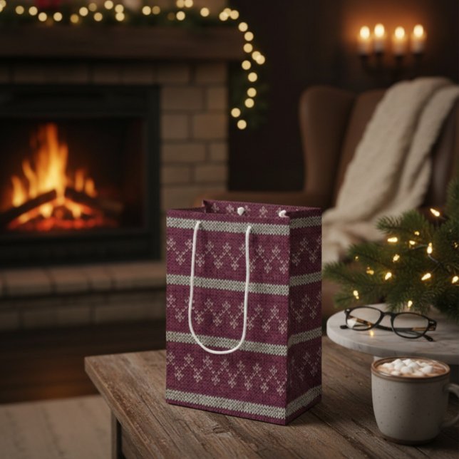 Cozy Knitted Pattern Paper Gift Bag (Skapare uppladdad)