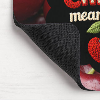 Cozy knitted-style typography and adorable cherry musmatta