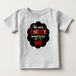 Cozy knitted-style typography and adorable cherry  t shirt