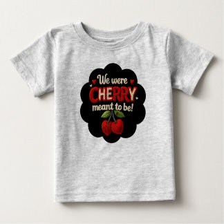 Cozy knitted-style typography and adorable cherry t shirt