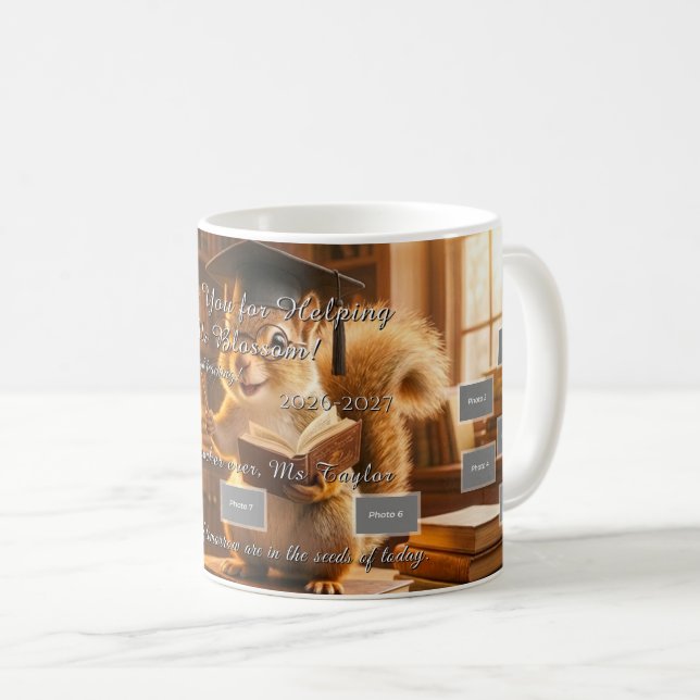 Cozy Library Squirrel Teacher Appreciation Mug Kaffemugg (Framsida höger)
